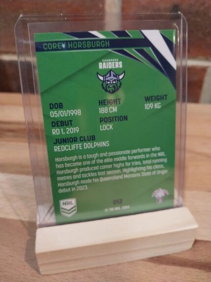 Corey Horsburg Raiders NRL Traders Card 2024,