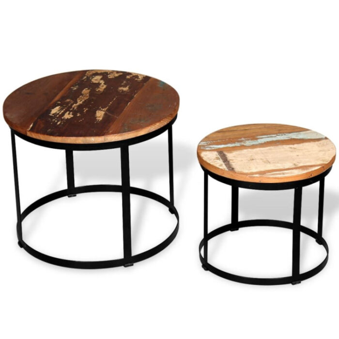 Round timber coffee tables,