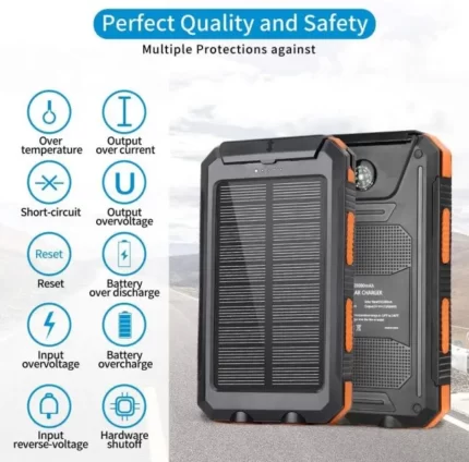 Waterproof Solar Power Bank for Charging on the go